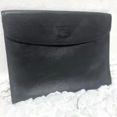 【希少】バーバリー クラッチバッグ ホースロゴ ノバチェック ブラック レザー