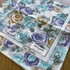 pierre cardin ハンカチ 綿100% バラ