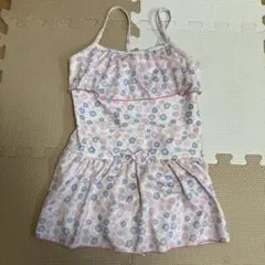女の子向け水着 フリル付き花柄　130