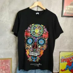 土産 ドクロ メキシコ　Tシャツ プエルトバジャルタ 黒 M USA古着