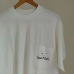 90s バナナリパブリック USA製 ポケットTシャツ シングルステッチ 丸胴 