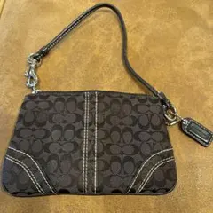 Coach ダークブラウン ロゴポーチ