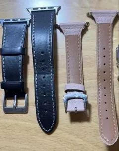 Apple Watch バンド レザー 2色 22mm セット売り