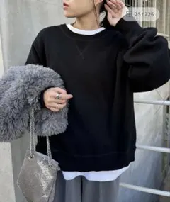 スウェットライクボリュームスリーブニット