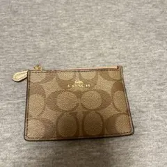 COACH ブラウンレザーコインケース