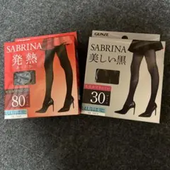 SABRINA 発熱タイツ 80デニール 30デニールL-LL ブラック