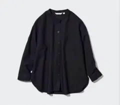 【UNIQLO】リネンブレンドバンドカラーシャツ（7分袖）