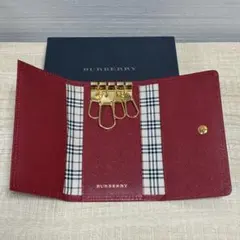 新品未使用品　希少　BURBERRY 4連キーケース　ノバチェック　レッドのサムネイル
