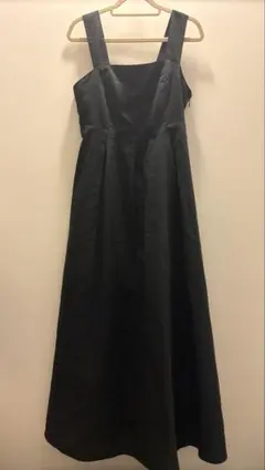ブラック レースアップ ロングワンピース