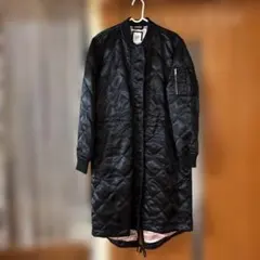 GAP ブラック キルティング ロングコート S