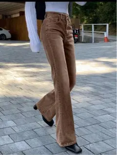 t*a様 フレアデニムジーンズ　ブラウン