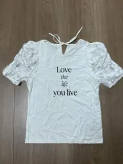 MISCH MASCH トップス ホワイト 袖レース 後ろリボン