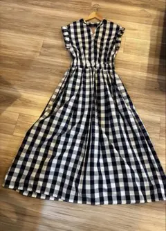 BEAMS HEART チェック柄 マキシワンピース M