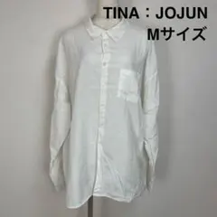 TINA：JOJUN ティーナジョジュン 長袖シャツ シアー オーバー 白 M