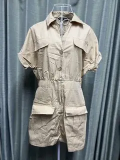 【美品】ZARA 半袖 サロペット オールインワンのサムネイル