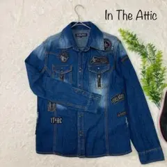 IN THE ATTIC デニムジャケット ダメージ加工 スカル ワッペン L