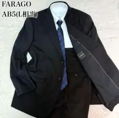 美品✨ファラゴ　メンズ　大きめ　ビジネススーツ　ブラック　ストライプ　フォーマル