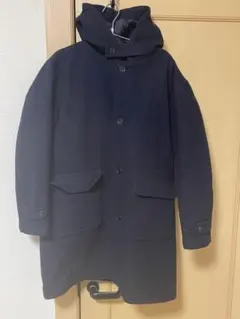 STILL BY HAND ネイビー フード付き シンサレート入りウールコート