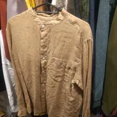 K*Z様 無印良品 リネン長袖シャツ ブラウン シワ加工