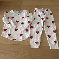 PETIT BATEAU ハート柄 ベビーパジャマ 2ans