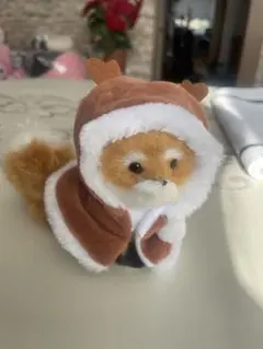 キツネぬいぐるみ フード付きコート 約15cm