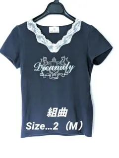 組曲　カットソー　エンブレム刺繍レース　平成レトロ　Y2Kフェアリーグランジ　Mのサムネイル