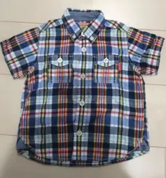 ミキハウス チェック柄 半袖シャツ 90