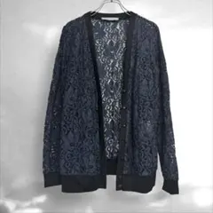 セオリーリュクス　フラワーレース 長袖カーディガン コットン製羽織り38（ D1