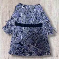 ペイズリー柄 五分袖チュニック