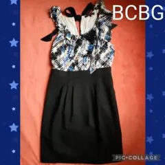 BCBGMAXAZRIA ドレス ミニ アシンメトリー ビジュー フリル