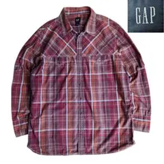 00s GAP チェック柄 ウエスタンシャツ 長袖 スナップボタン