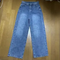 ワイドレッグデニムパンツ ライトブルー