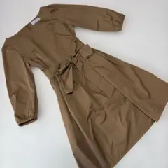 《極美品》Anatelier フロントリボンワンピース　七分袖　36 キャメルのサムネイル