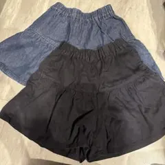 GU 140サイズ　キュロット　ネイビー、デニム２色セット