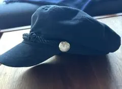 レディース 帽子 キャスケット ハンチング　スエード　ブラック　黒