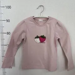 branshes いちご刺繍 長袖カットソー ピンク　サイズ120