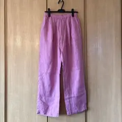 ピンク カジュアル ワイドパンツ