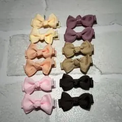 【ベビー・キッズ用】リボンヘアクリップセット 10個入り