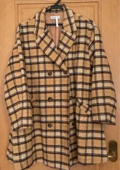 WEGO Aライン　チェスターコート　チェックコート