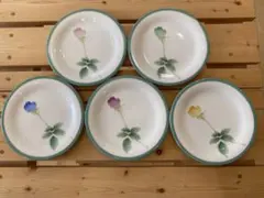 香蘭社 バラの花柄皿 5枚セットのサムネイル