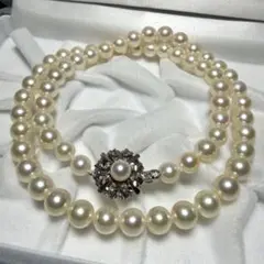 本真珠 パールネックレス 約6.2〜7.2mm 約45.5cm SILVER刻印