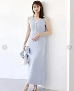 新品 2025 SNIDEL スナイデル ツイード ニット ワンピース M