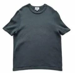 【XLサイズ】☆COSコス　コットンニットTシャツ編み込み　ダークグリーン　綿のサムネイル