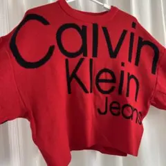 Calvin Klein Jeans 赤 クロップドトレーナー　ニットのサムネイル