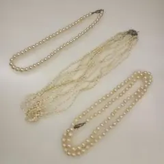 パール ??　ネックレス　いろいろまとめて3個セット　まとめ売り