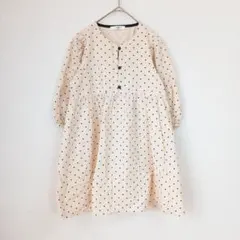 fifth フィフス キッズ ドット柄ワンピース 130 ベージュ系
