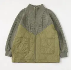 ケーブルキルトジップブルゾン