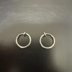 シンプル シルバー フープイヤリング
