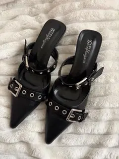 ミュールヒール ブラック