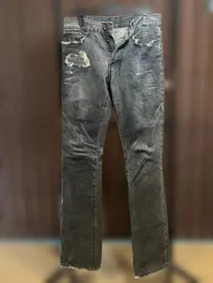 【5351】極の脚線美。カスタムダメージデニム ブラック 最小サイズ1（S相当）